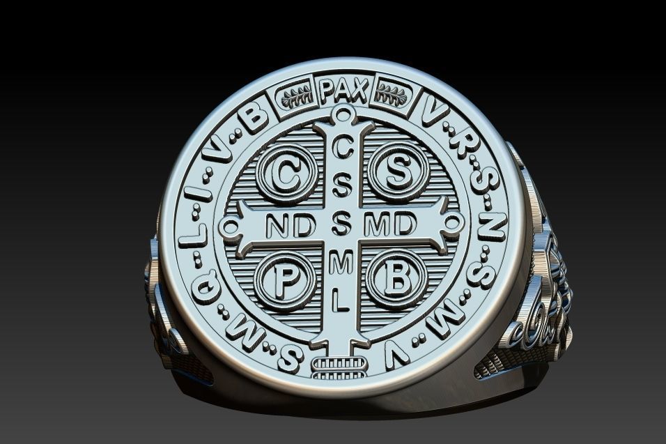 Saint Benedict Ring - Anel Sao Bento 3D print model_4