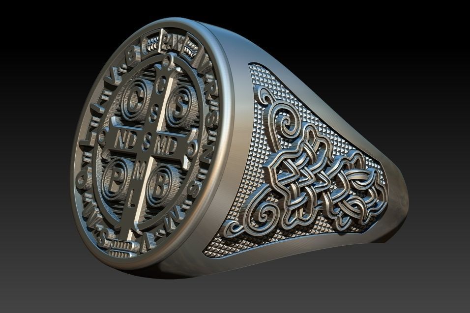 Saint Benedict Ring - Anel Sao Bento 3D print model_5