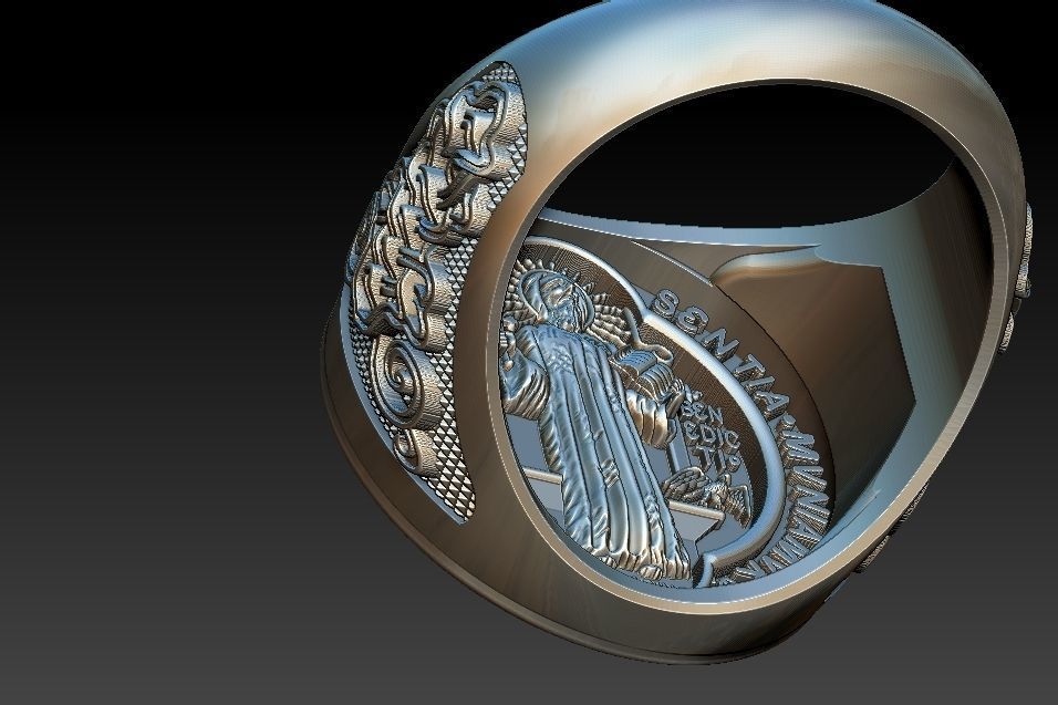 Saint Benedict Ring - Anel Sao Bento 3D print model_17