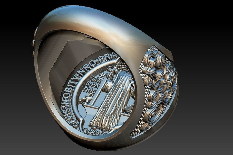 Saint Benedict Ring - Anel Sao Bento 3D print model_18
