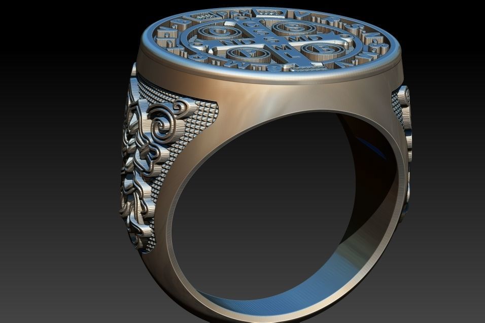 Saint Benedict Ring - Anel Sao Bento 3D print model_13