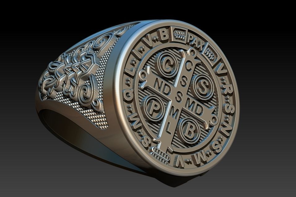 Saint Benedict Ring - Anel Sao Bento 3D print model_20