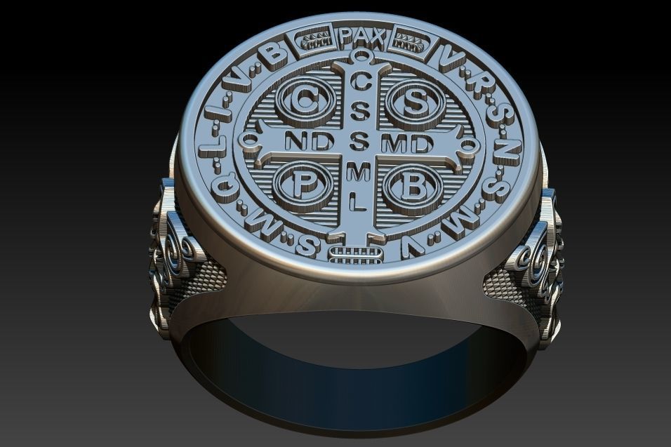 Saint Benedict Ring - Anel Sao Bento 3D print model_16