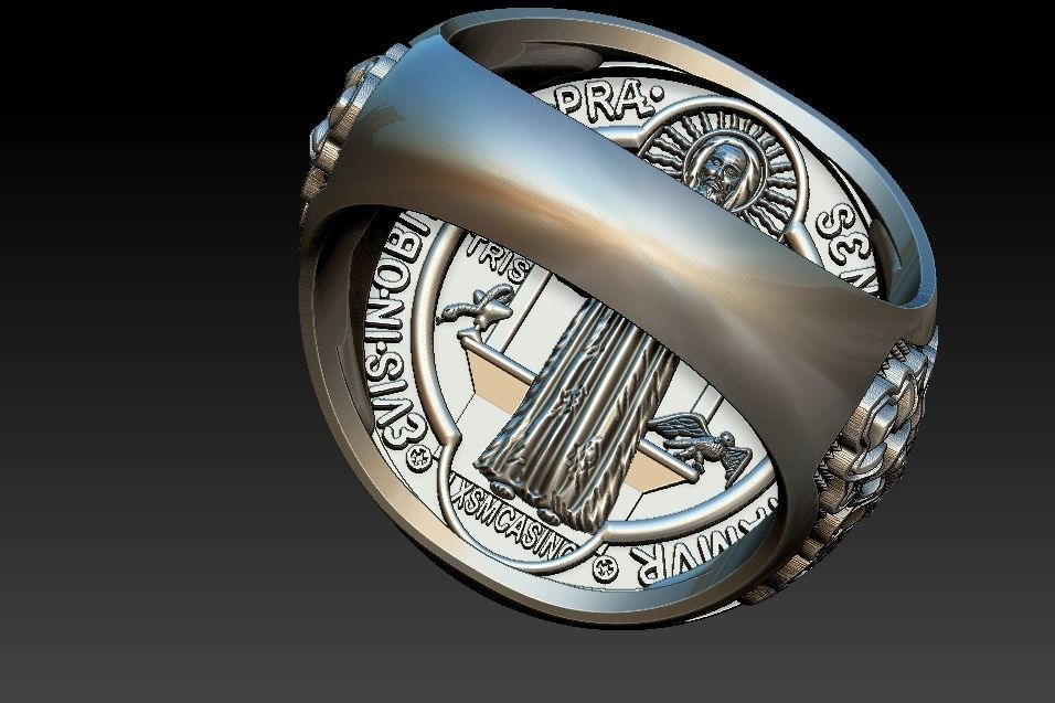 Saint Benedict Ring - Anel Sao Bento 3D print model_9
