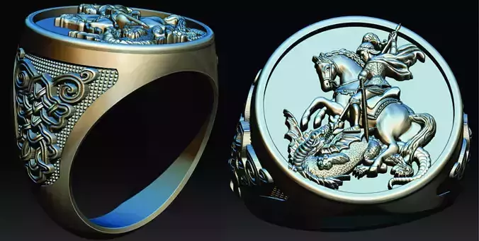 Saint George Ring - Anel Sao Jorge 3D print model