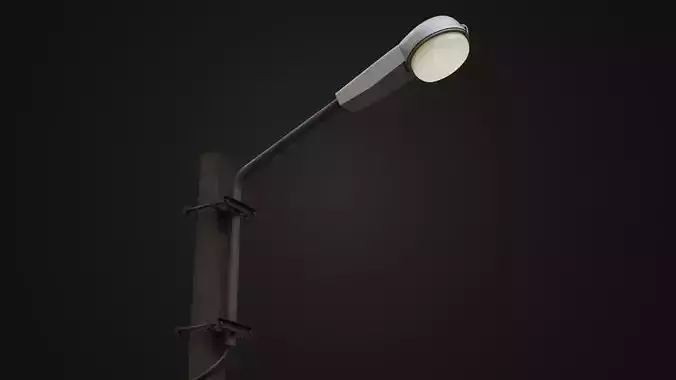 Old Soviet Street Light 07 Low-poly 3D model
