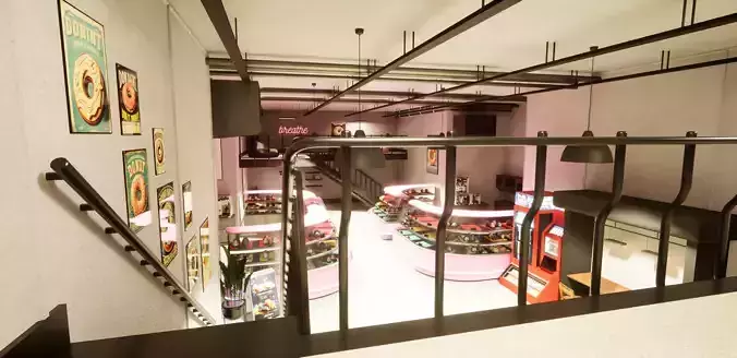 Cyberpunk Donut Shop 3D model