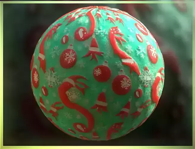 PBR Christmas Winter Cloth Fabric Material SBSAR 4k Texture 50