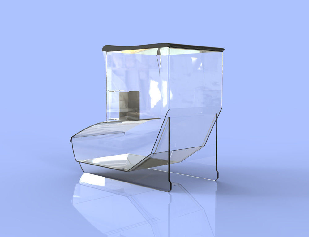 Container dried fruits nuts - plastic transparent dispenser  3D model_6