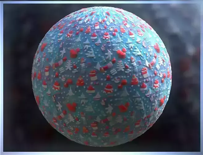 PBR Christmas Winter Cloth Fabric Material SBSAR 4k Texture 35