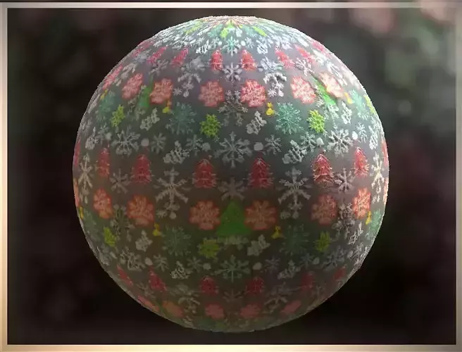 PBR Christmas Winter Cloth Fabric Material SBSAR 4k Texture 33