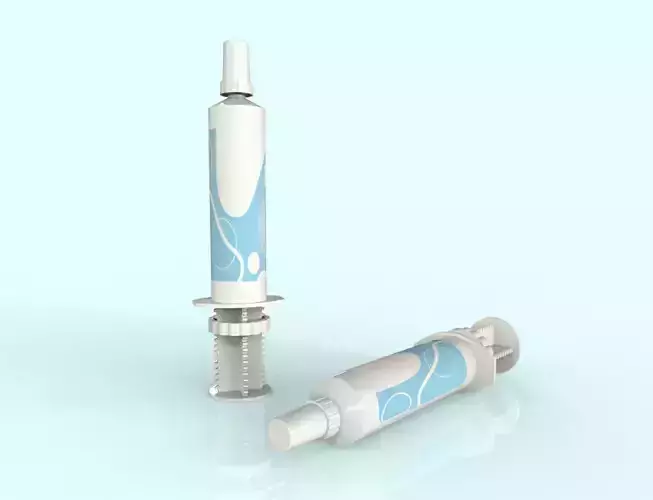White plastic syringe large - injection - medicine 