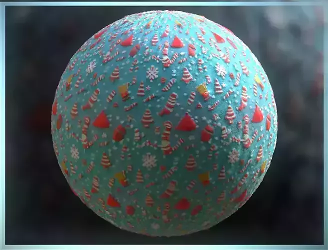 PBR Christmas Winter Cloth Fabric Material SBSAR 4k Texture 10