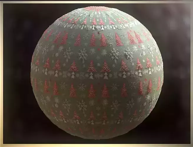 PBR Christmas Winter Cloth Fabric Material SBSAR 4k Texture  08