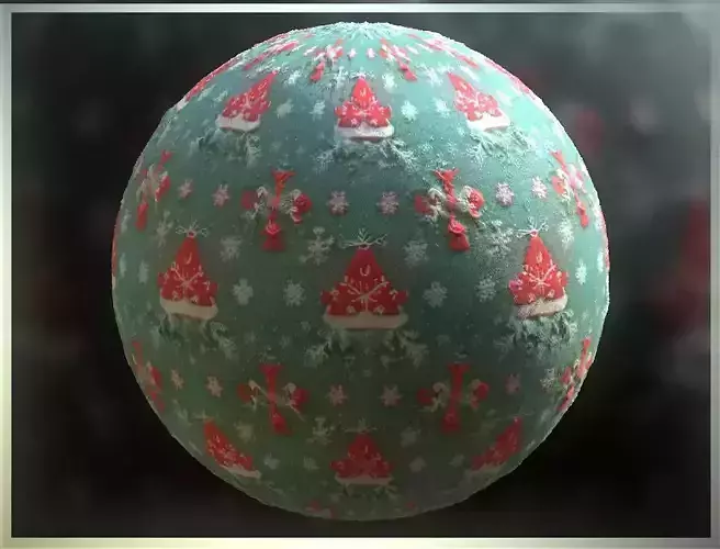 PBR Christmas Winter Cloth Fabric Material SBSAR 4k Texture 05