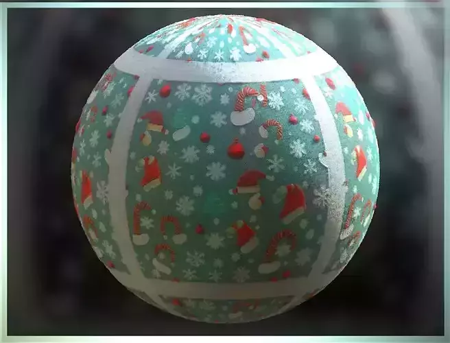 PBR Christmas Winter Cloth Fabric Material SBSAR 4k Texture 2 Texture