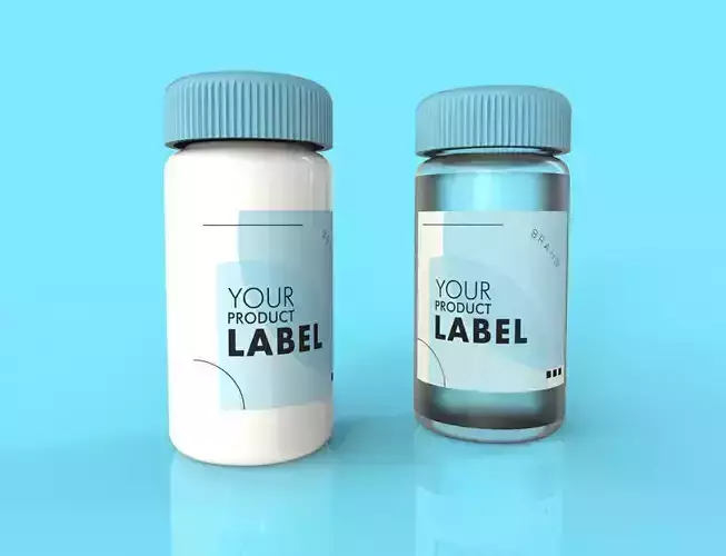 Small plastic white Jar Container - medicines - pills