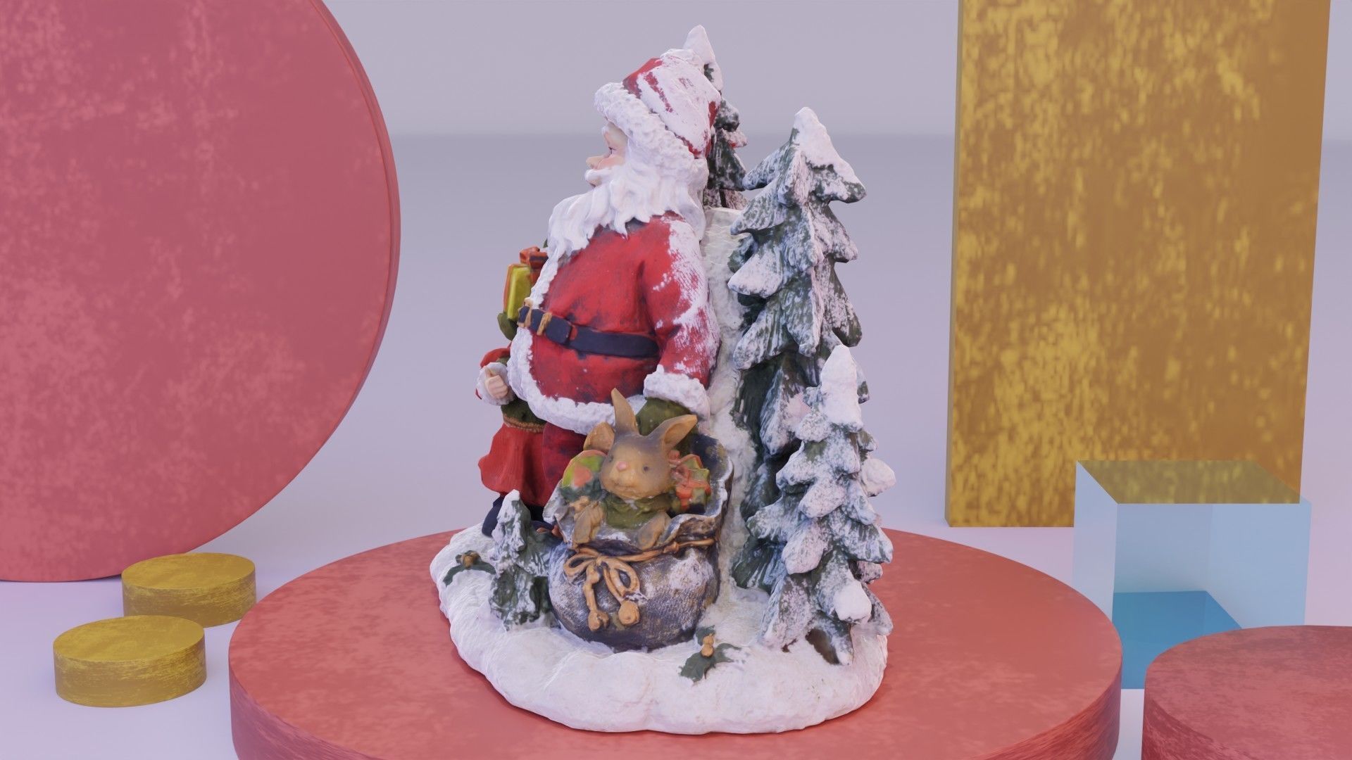 Santa Claus Cristmas scene 3D model_8