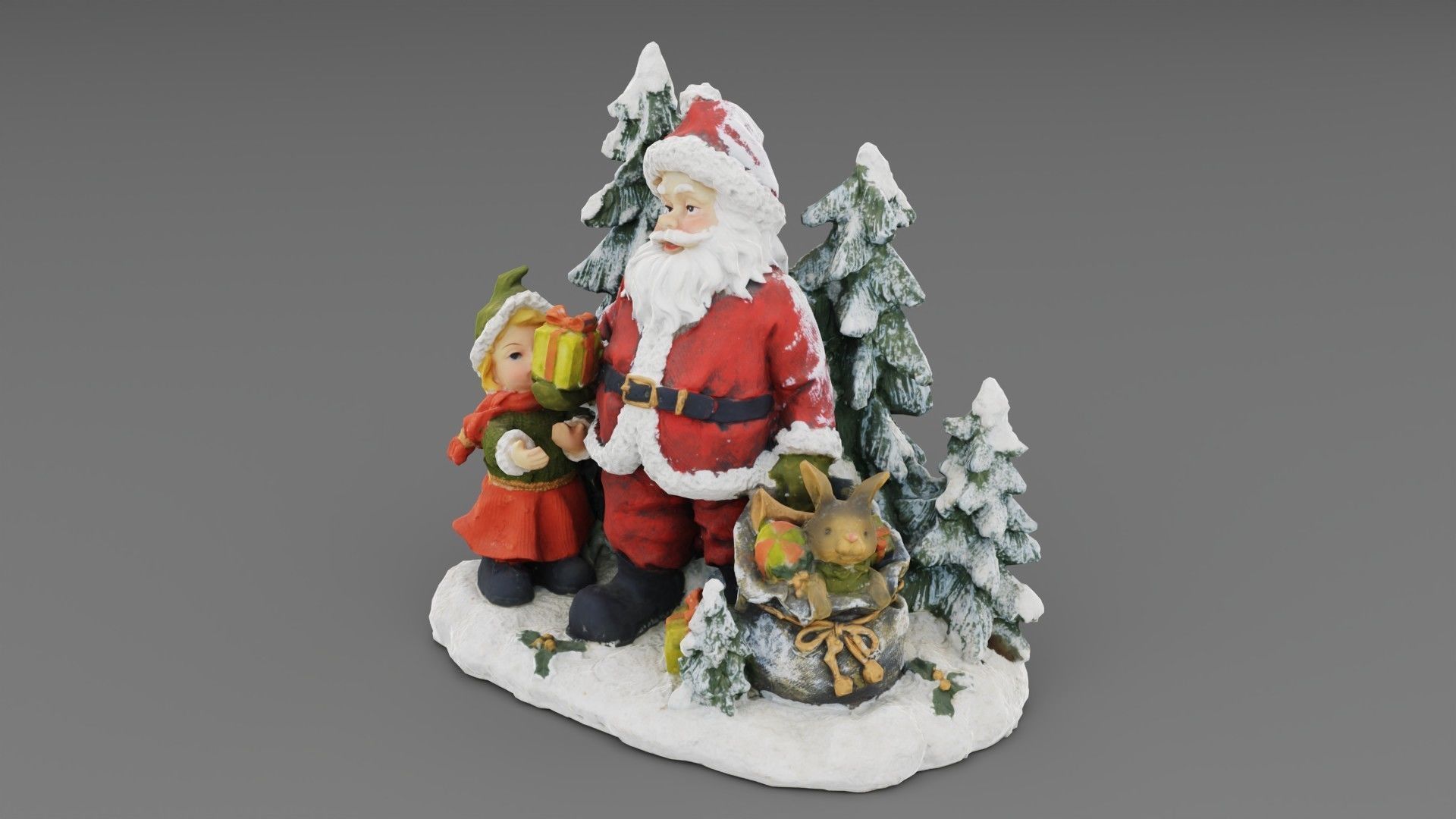 Santa Claus Cristmas scene 3D model_29