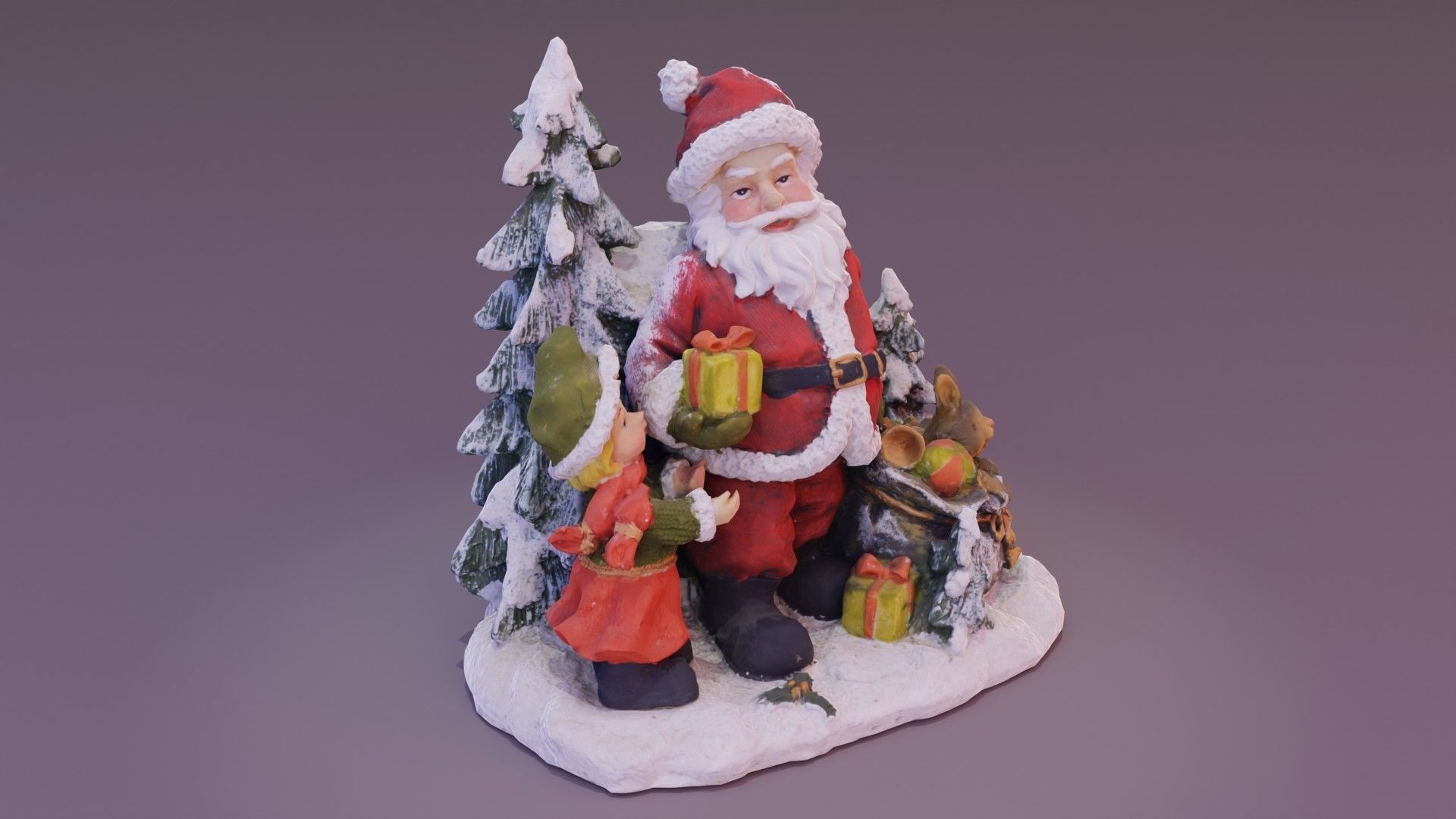 Santa Claus Cristmas scene 3D model_11