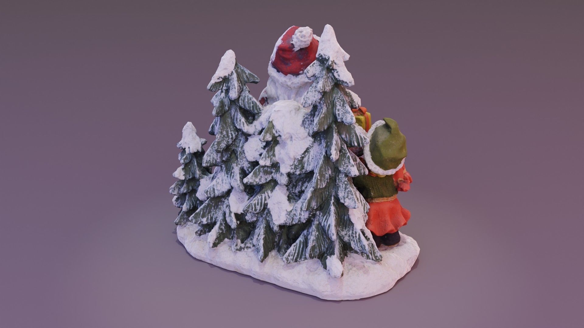 Santa Claus Cristmas scene 3D model_14