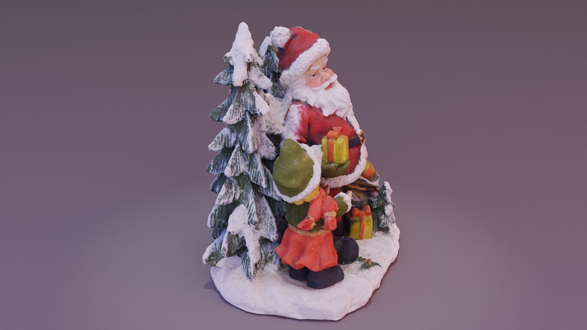 Santa Claus Cristmas scene 3D model_12