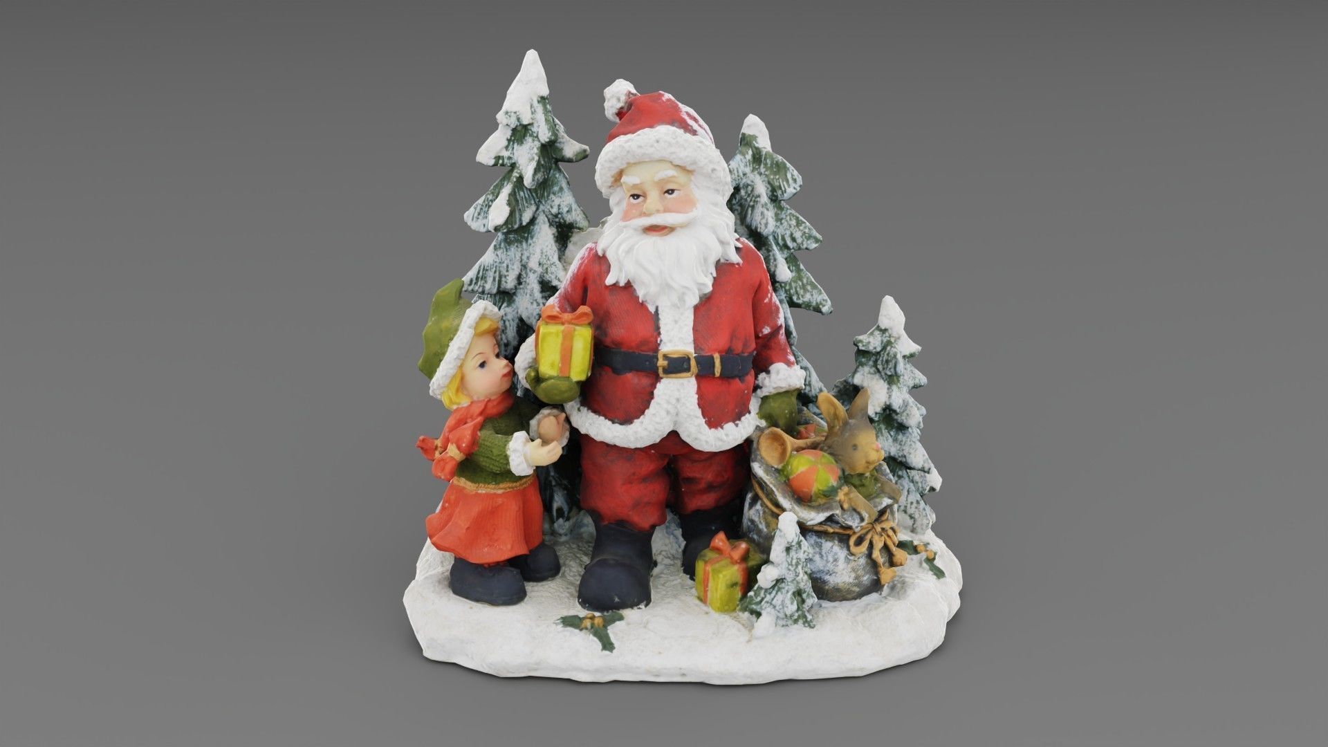 Santa Claus Cristmas scene 3D model_20