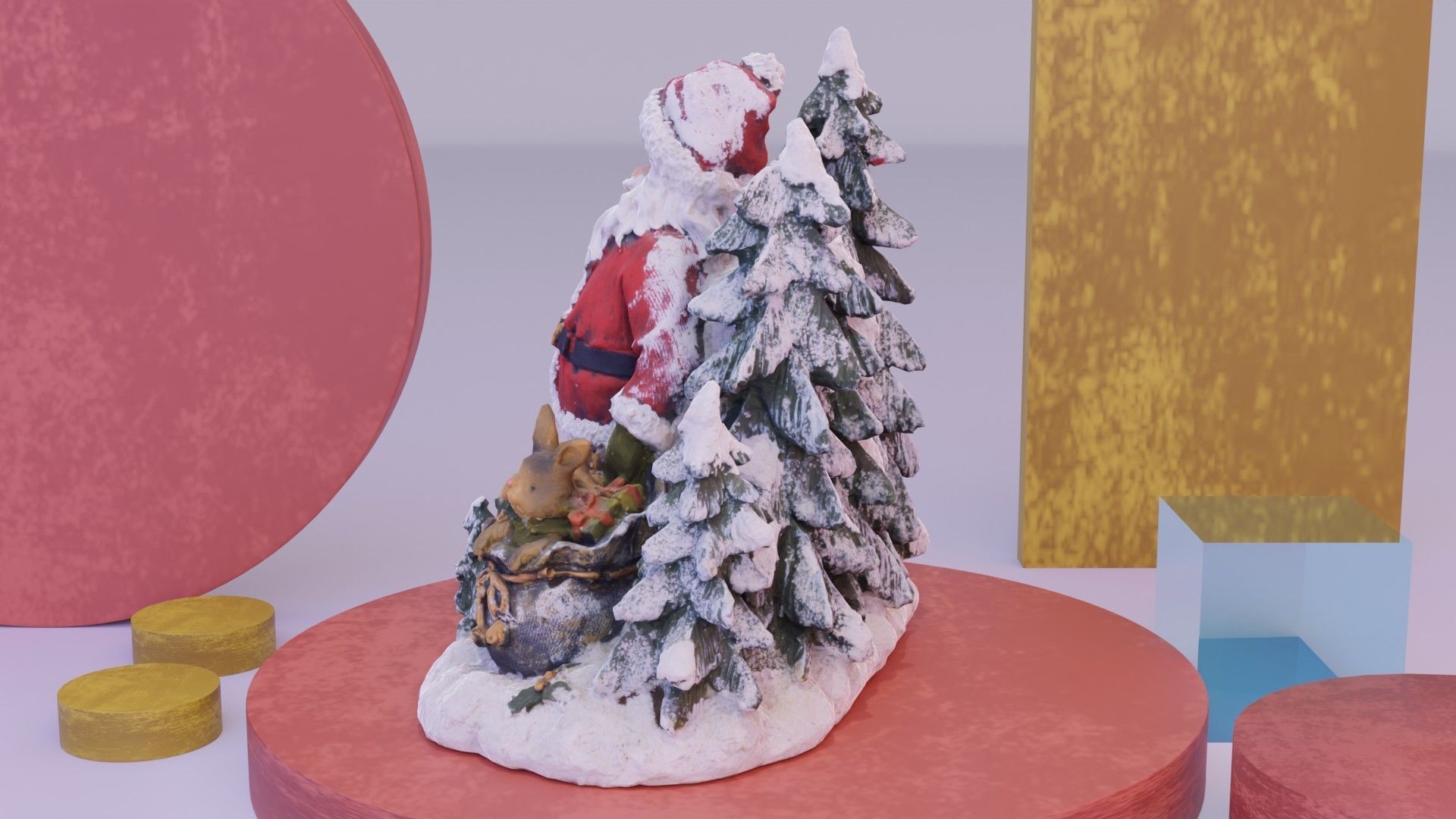 Santa Claus Cristmas scene 3D model_7