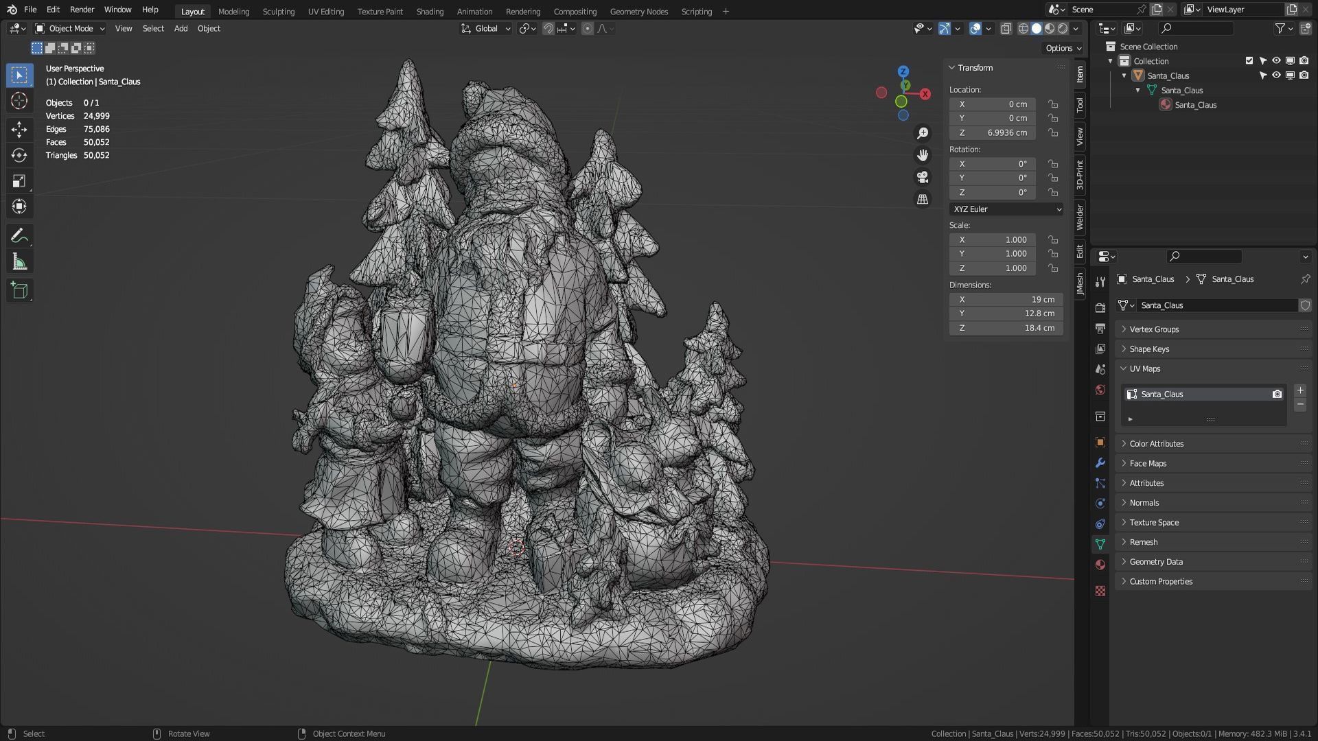 Santa Claus Cristmas scene 3D model_36