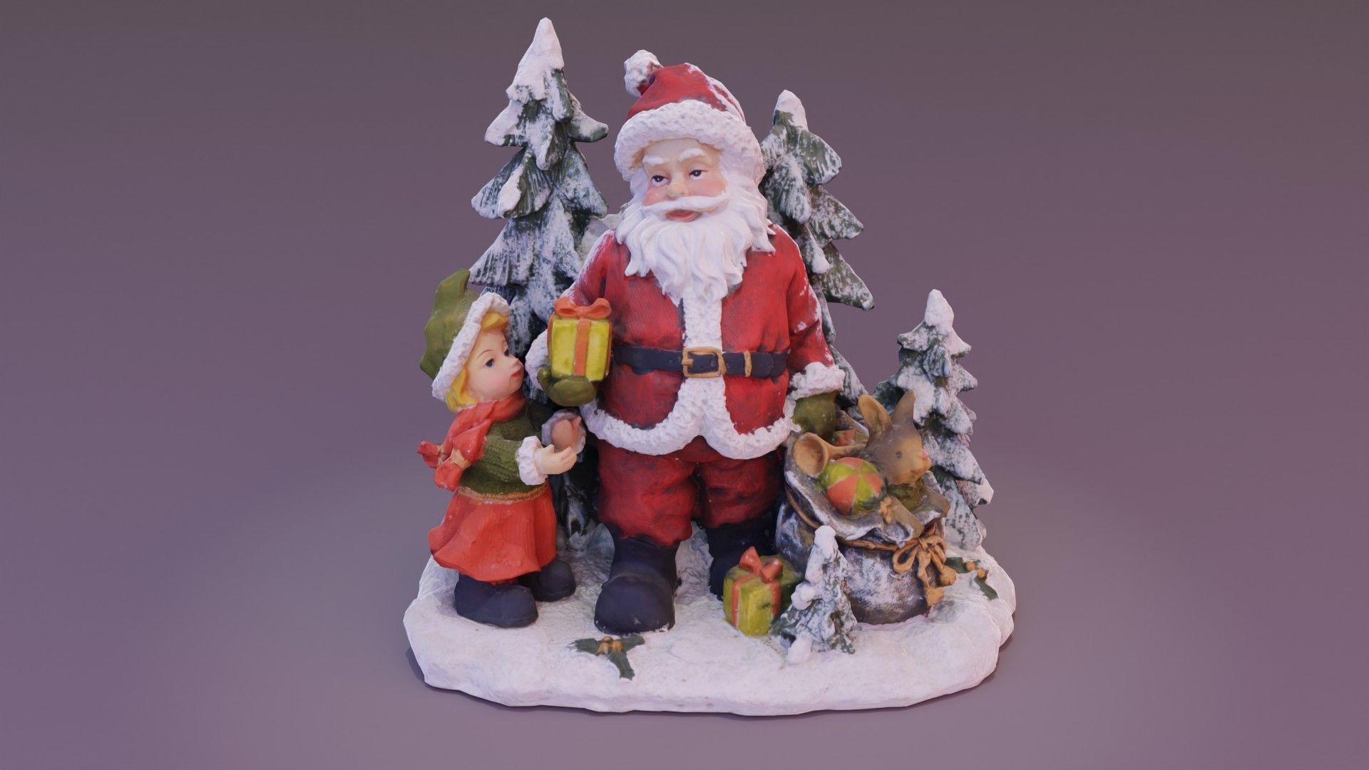 Santa Claus Cristmas scene 3D model_10