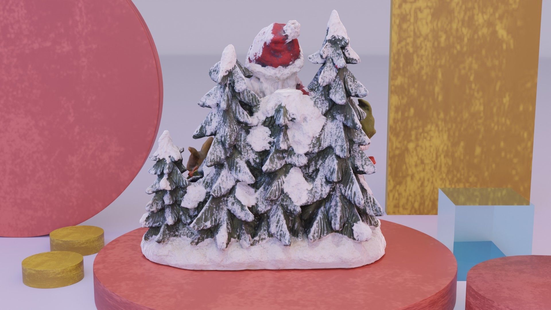 Santa Claus Cristmas scene 3D model_5