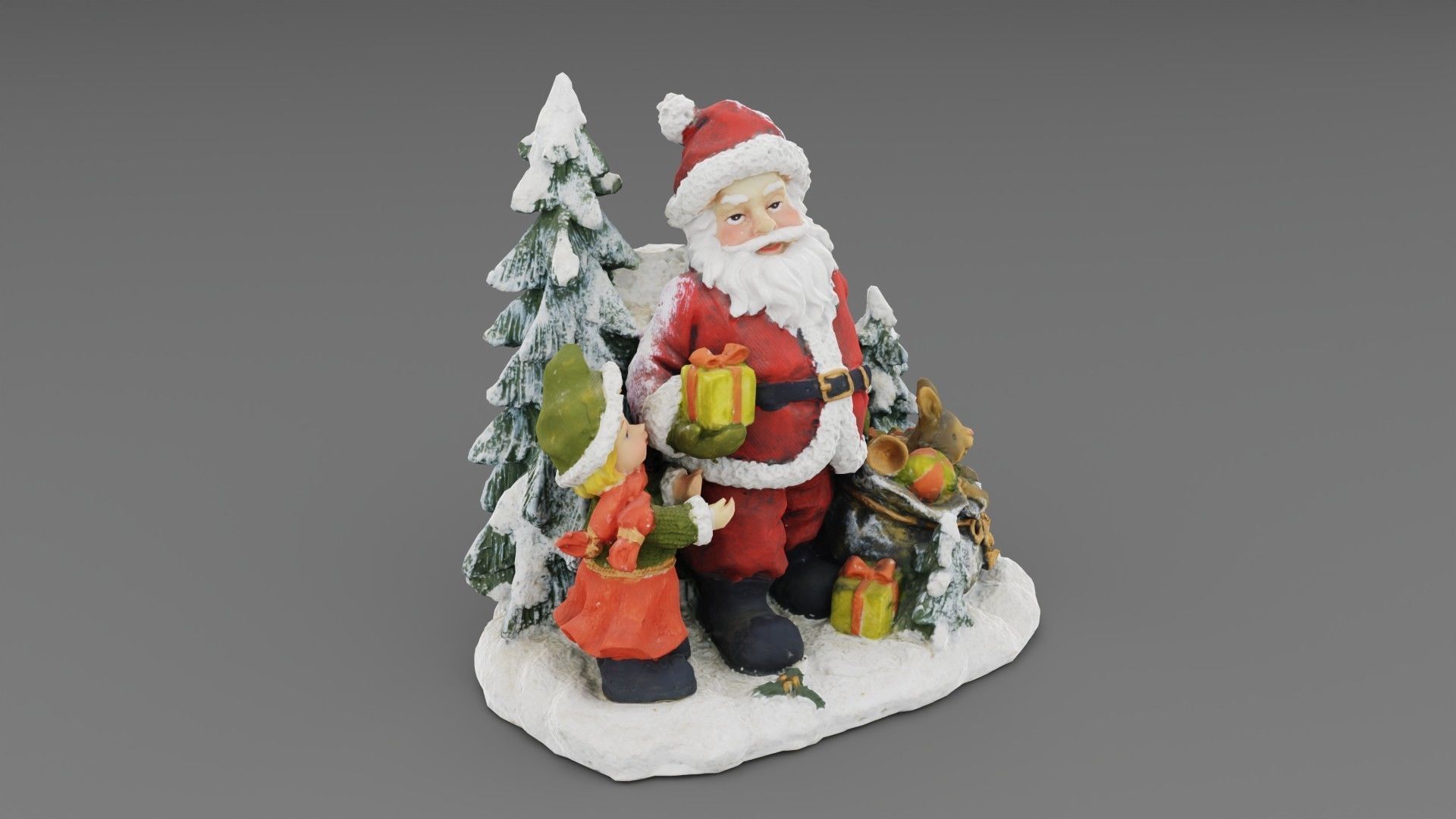 Santa Claus Cristmas scene 3D model_21