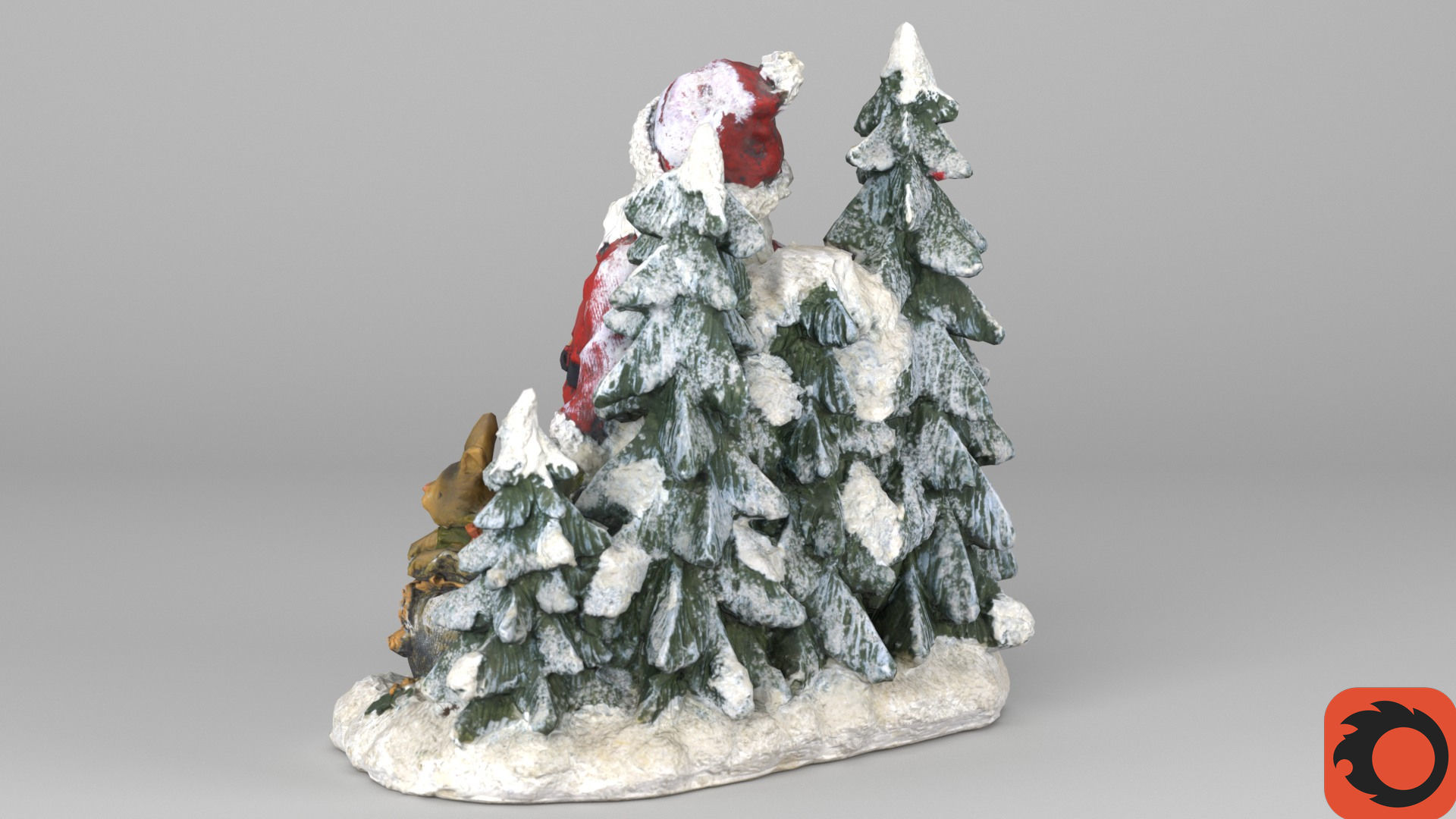Santa Claus Cristmas scene 3D model_33
