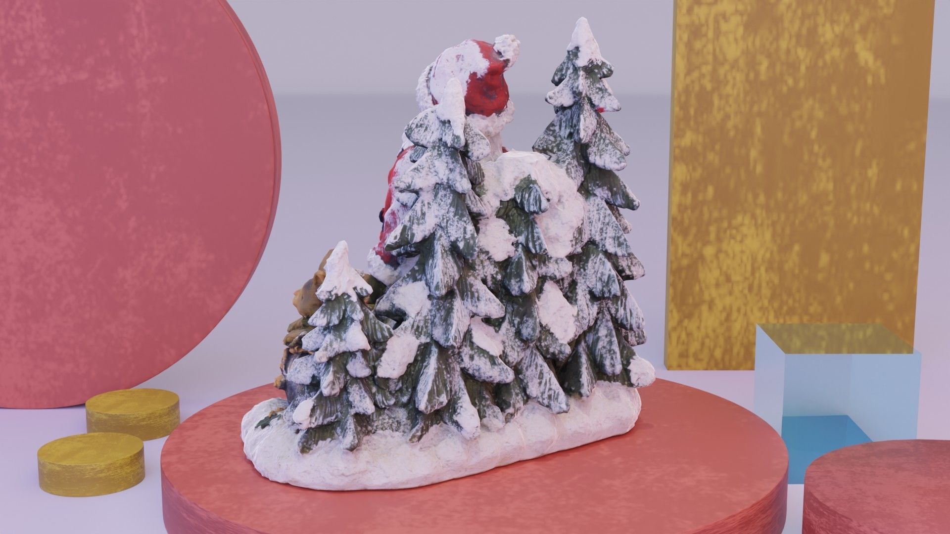 Santa Claus Cristmas scene 3D model_6