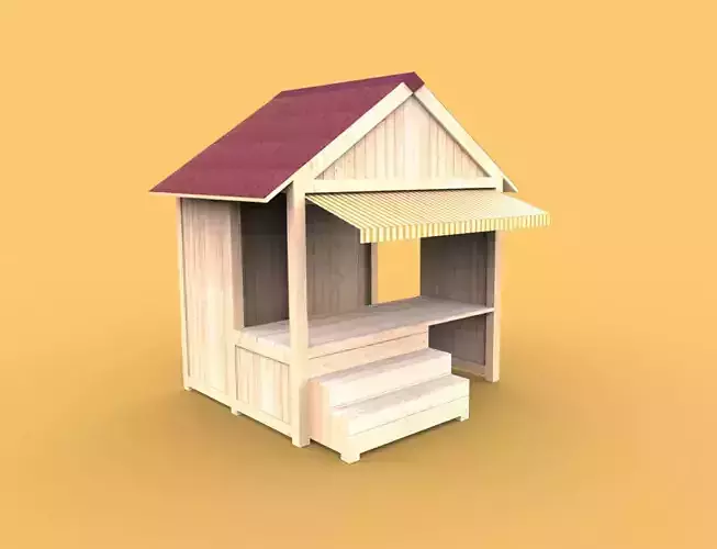 Wooden stand shed stall market version 1