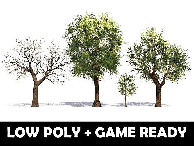 Trees - Game Ready willow tree Low-poly 3D model