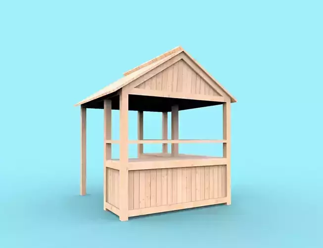 Wooden stand shed stall market version 2