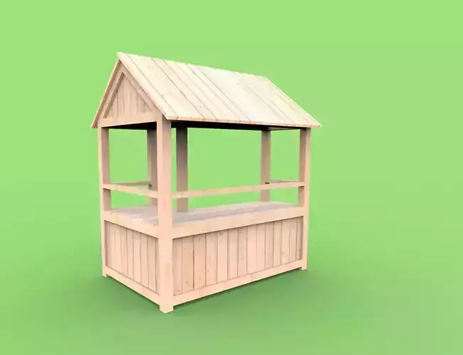 Wooden stand shed stall market version 3