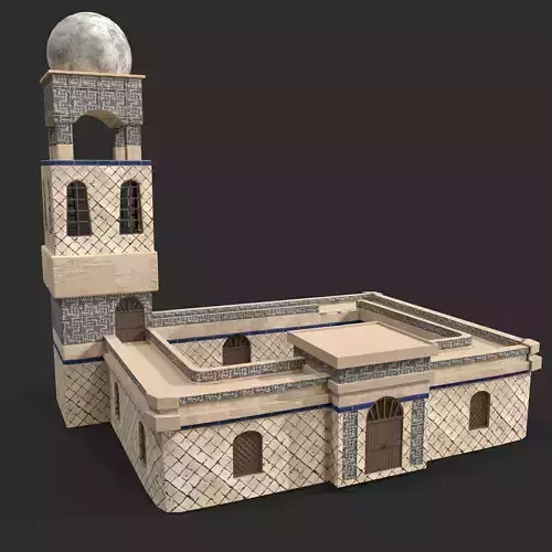 3D Game House with PBR Texturing