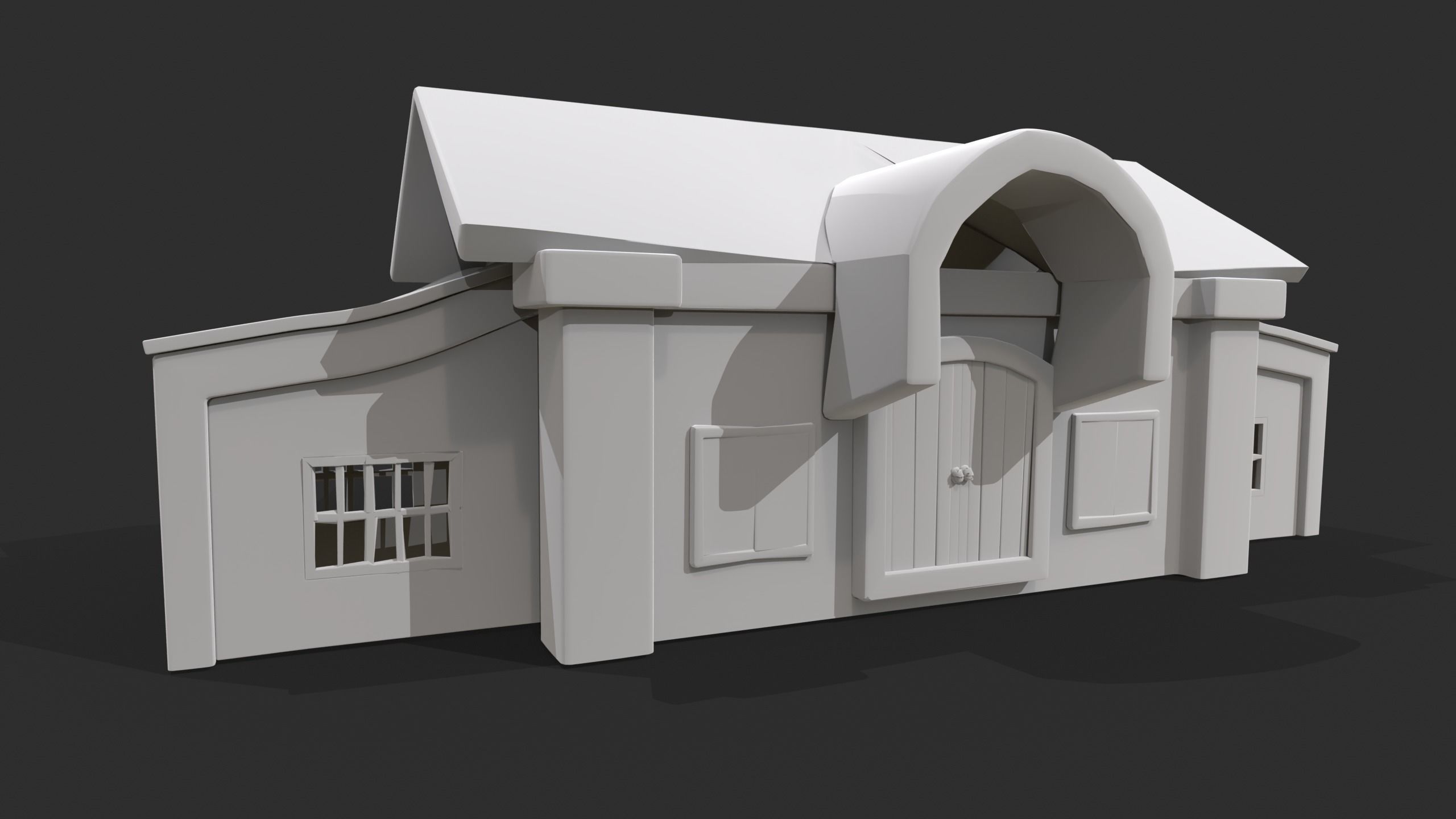 3D Game House with PBR Texturing Low-poly 3D model_1