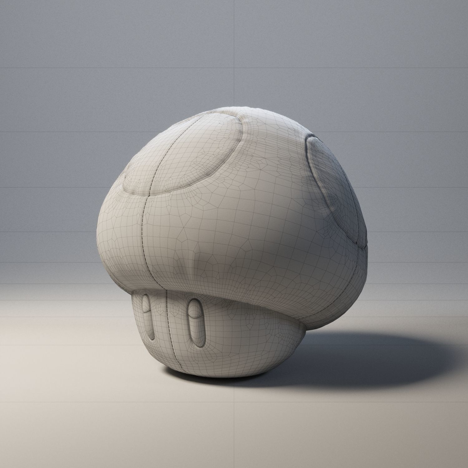 Super Mario mushroom plush 3D model_2