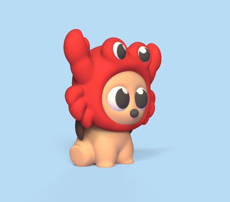 Dog Crab Hat 3D print model_1