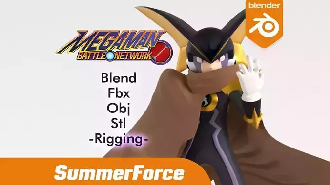 Bass EXE - Megaman Battle Network 3D model