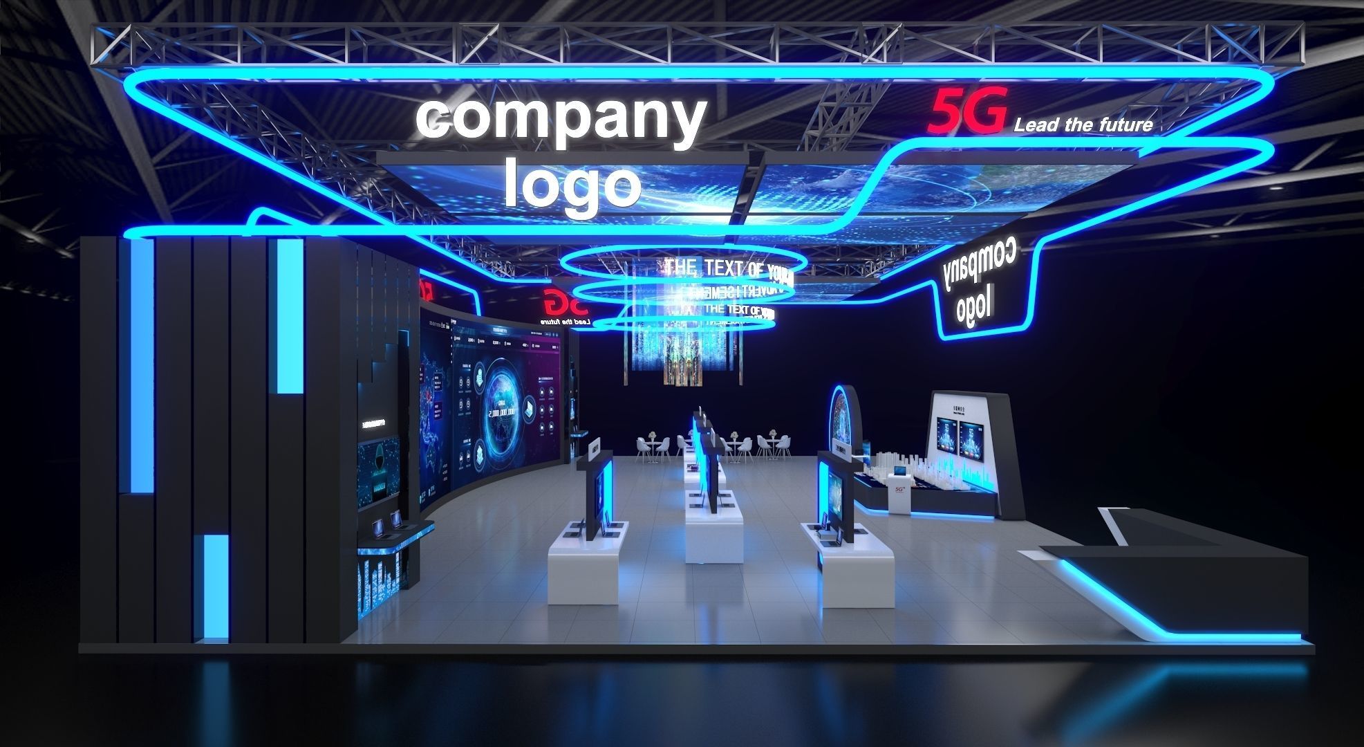 exhibition stand 20x15 model 3D model_4