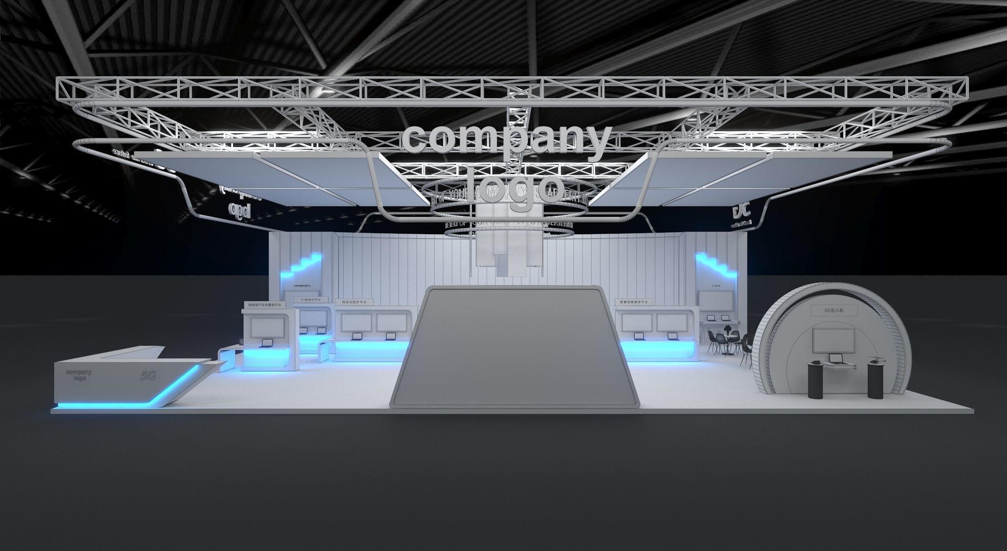 exhibition stand 20x15 model 3D model_1