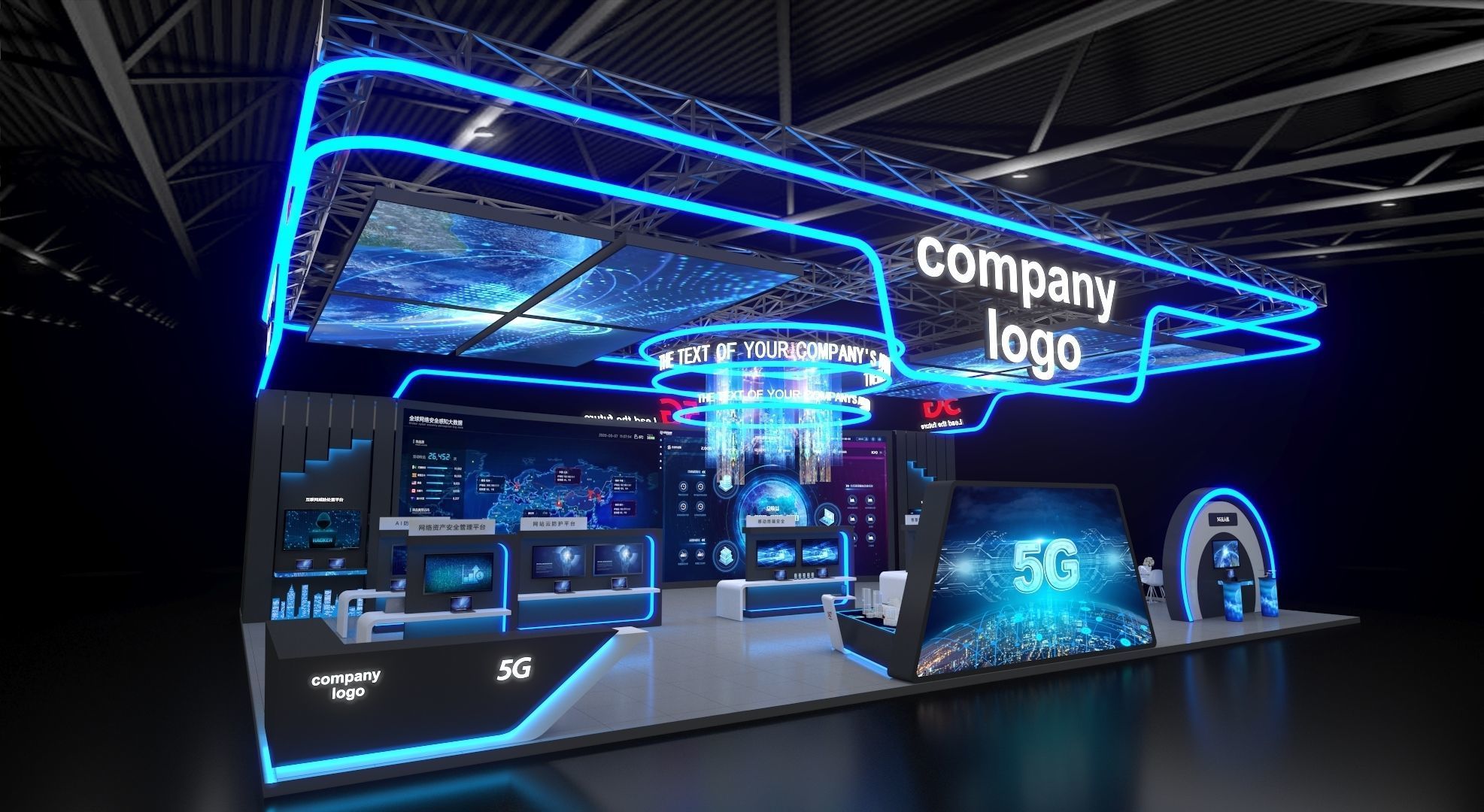 exhibition stand 20x15 model 3D model_2