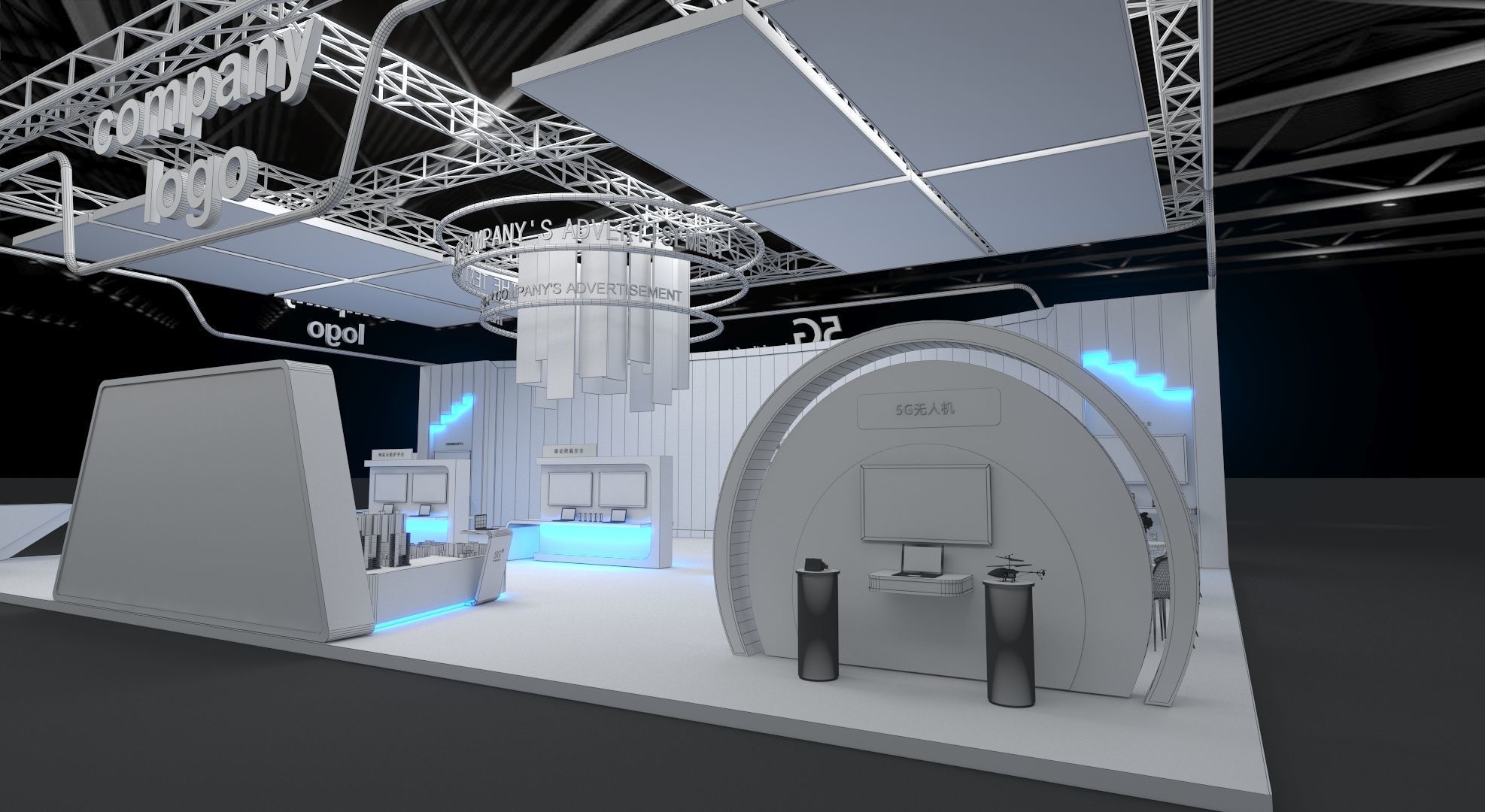 exhibition stand 20x15 model 3D model_13