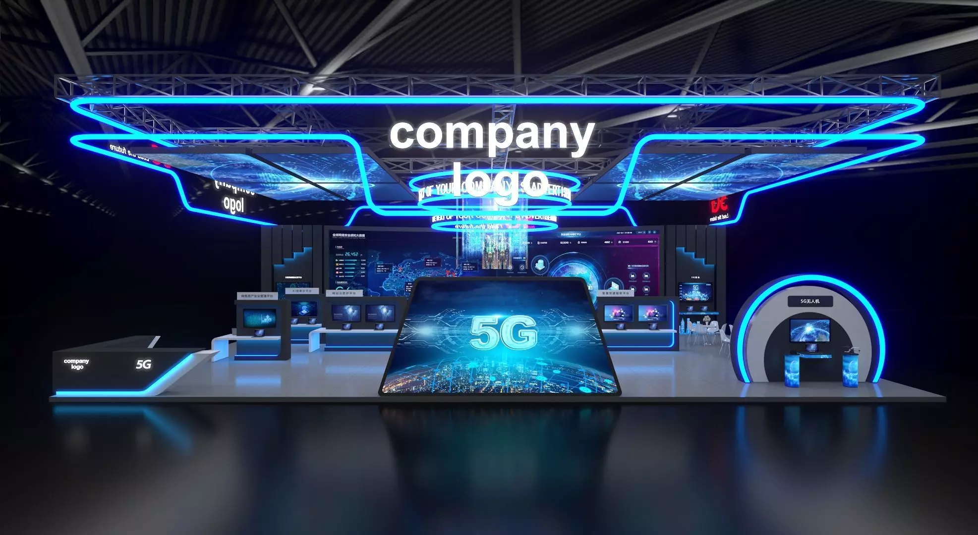 exhibition stand 20x15 model 3D model_0