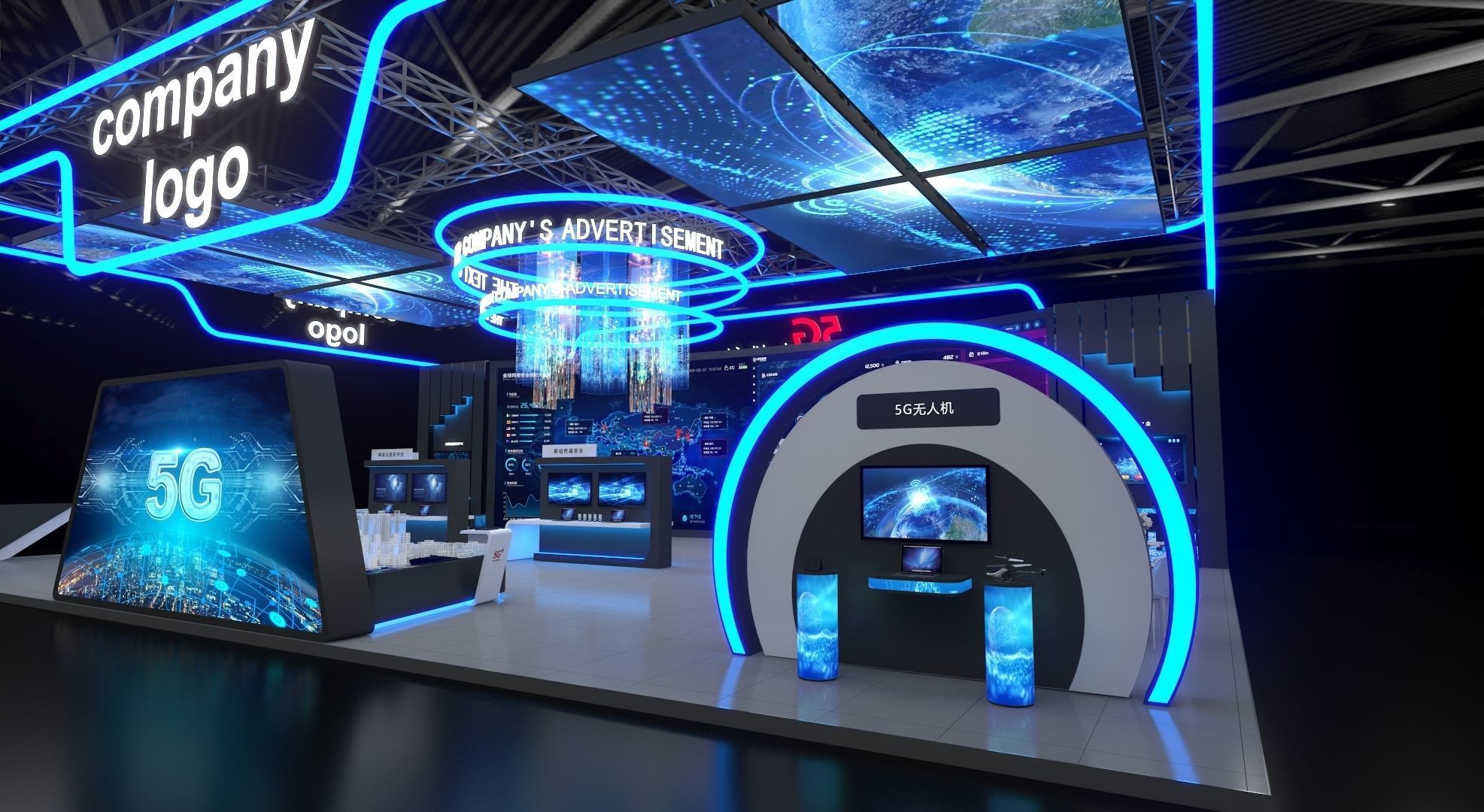 exhibition stand 20x15 model 3D model_12