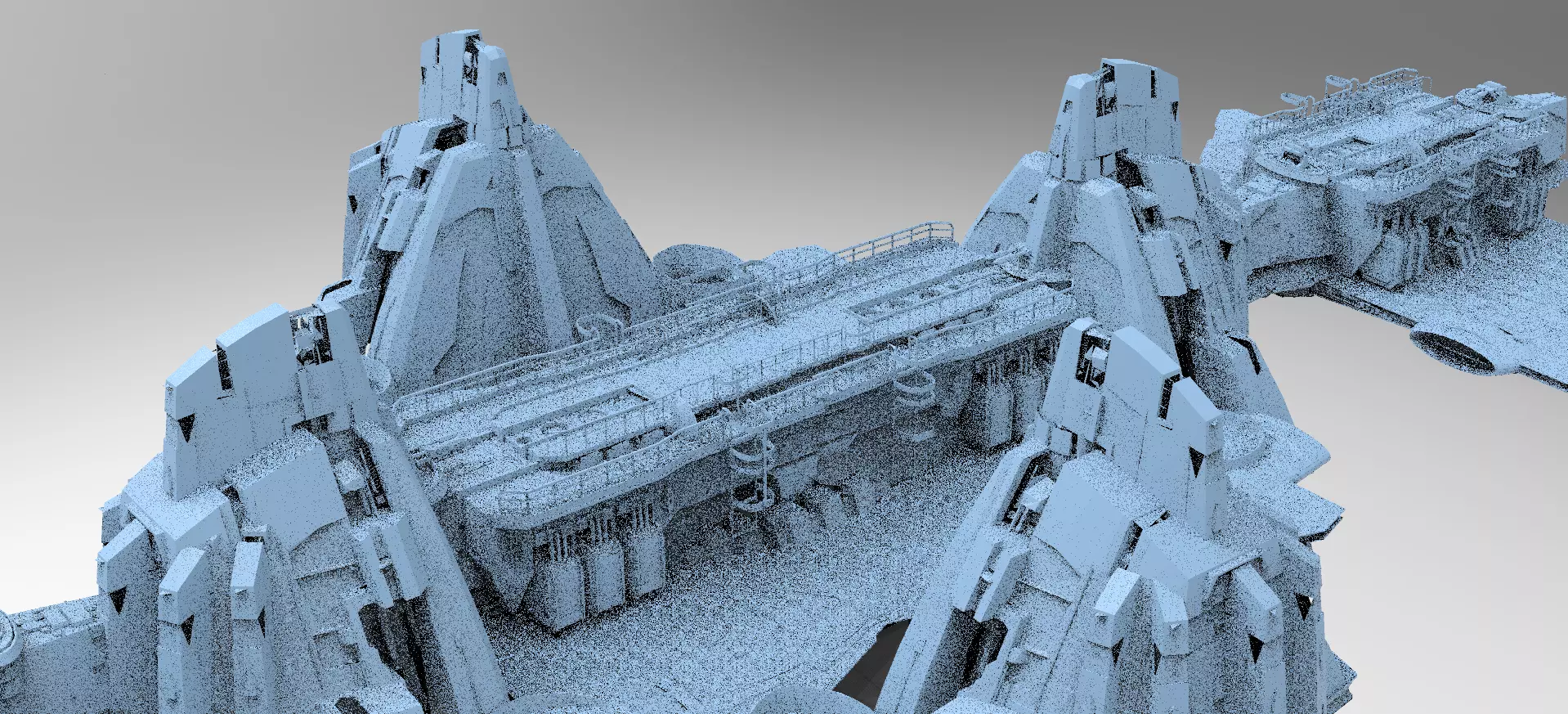 Space colony Military base 2 3D model